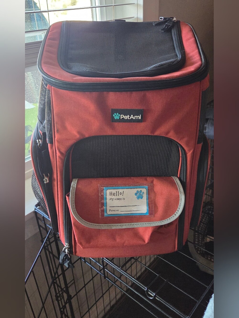 Red Soft-Sided Dog Carrier Backpack for Travel